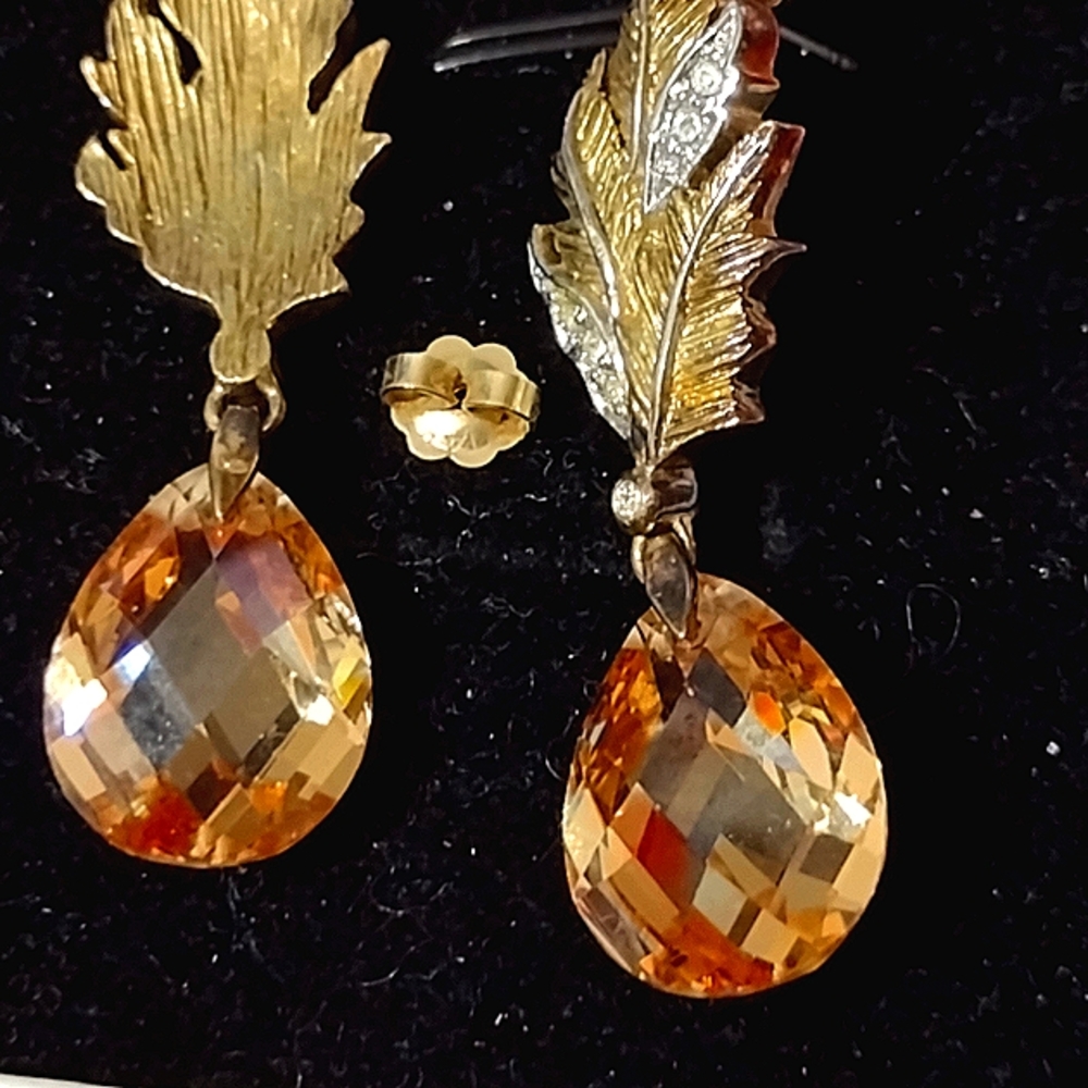 Pineapple Crystal Drop Earrings - image 1